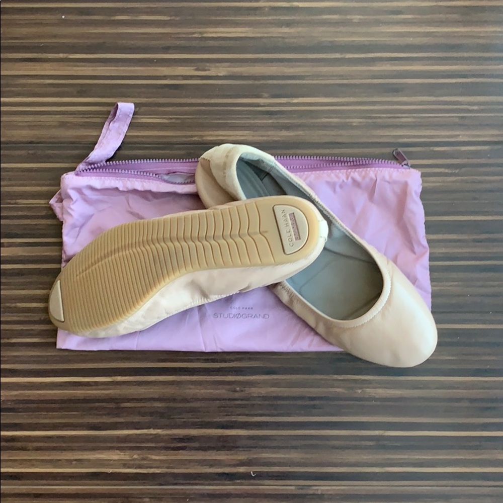 Cole Haan Grand.Os nude flats.